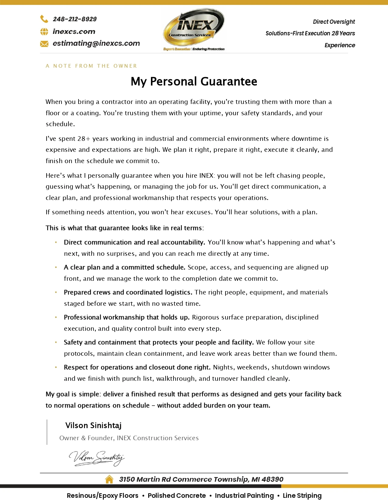 Signed Principal Guarantee Letter